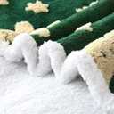 SOCHOW Christmas Gingerbread Holiday Jacquard Sherpa Fleece Throw Blanket, Fuzzy Warm Super Soft Reversible Plush Blanket for Bed, Sofa and Couch, 50 x 60 inches, Green