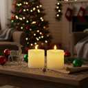 Homemory White Flameless Candles Battery Operated with Remote Timer, 3x3 Real Wax LED Pillar Candle for Home Fireplace Bedroom Living Room Party, Set of 3
