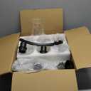 6-Light Modern Farmhouse Black Chandeliers for Dining Room,20.8" Kitchen Island Black Chandelier Over Table,Adjustable Height Hanging Pendant Lights,Clear Glass Shade Ceiling Light Fixture