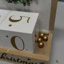 Sfozstra Christmas Wooden Countdown Advent Calendar with Bow Garland Simple Room Design Numebr Calendar to Meet the Christmas Countdown Calendar, Tabletop Calendar Decoration