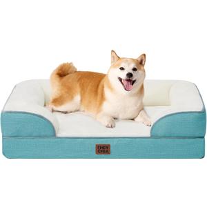 EHEYCIGA Orthopedic Dog Bed for Large Dogs, Waterproof Memory Foam, Turquoise Blue, 35"L x 22"W x 6.5"Th