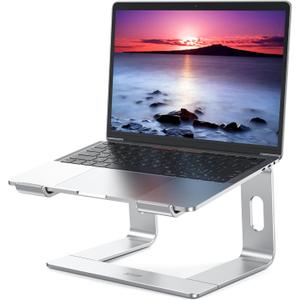 Besign LS03 Aluminium Laptop Stand, Ergonomic Notebook Stand, Laptop Stand Compatible with 10-15.6 Inch Laptops (Metal Silver)