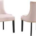 Modway Marquis 20.5" Velvet Dining Side Chairs in Pink/Black (Set of 2)