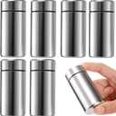 Dicunoy 6 Pack Small Storage Jars with Lids, 1.4oz Portable Aluminum Storage Containers, Waterproof Mini Metal Tins, Pocket Bottles for Spices, Tea, Traveling