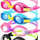 XDX Kids Swim Goggles 4-14, 4 Pack for Boys and Girls, Anti-Fog With UV Protection