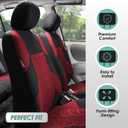 FH Group Full Set Travel Master Car Seat Covers, Airbag and Split Rear Car Seat Cover Universal Fit Interior Accessories for Cars Trucks SUV, Automotive Seat Covers, Burgundy