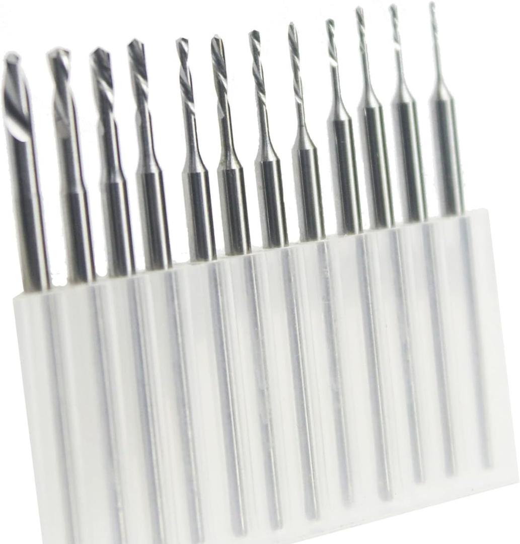 Luo ke 12 Pcs Drilling Burr - 3/32'' Shank Twist Drills Bits Jewelry Bead Reamer Drilling Tools for Lapidary Making (005-023)