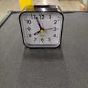 Small Analog Travel Alarm Clock, Battery Operated Desk Table Shelf Clock for Kids, Quieter Bedside Alarm Clocks for Bedrooms Bathroom Living Room Kitchen, Black