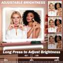 FENNIO 23" x 18" Vanity Mirror with Lights，LED Makeup Mirror，Hollywood Mirror with 3 Color Modes & Adjustable Brightness，Vanity Mirror Pink