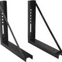 18x18 Bolted Steel Mounting Brackets for Trailer Tool Box, Set of 2- Black