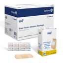 Dynarex Sheer Plastic Adhesive Bandages Water-Resistant and Sterile Non-Stick Pad First Aid Covers Minor Cuts Scratches - 1" x 3", Case of 50 Boxes, 50 per Box