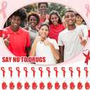 Red Ribbon Week Supplies Bulk Drug Free Keychains Red Ribbon Week Gift Keychains for Anti-drugs Campaigns