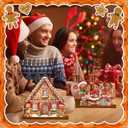 2 x 6 Pcs Christmas Gingerbread Table Decorations - Gingerbread Candy Wooden Centerpiece Xmas Decorations for Home Farmhouse Office Tabletop Decor (Colorful)