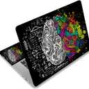 Laptop Skin Sticker Decal,12" 13" 13.3" 14" 15" 15.4" 15.6 inch Laptop Vinyl Skin Sticker Cover Art Protector Notebook PC (2 Wrist Pad Skins Included), Decorative Waterproof, Left & Right Brain