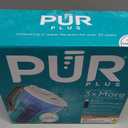 PUR Plus 7-Cup Water Filter Pitcher for Fridge, Cleaner, Great-tasting Water, Dishwasher Safe, Powerful Filtration, Change Light Indicator, LockFit Cap Design, White