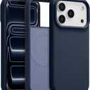 Magnetic for iPhone 17 Pro Max Case 6.9", Premium Liquid Silicone Case,[Compatible with Magsafe][Soft Anti-Scratch Microfiber Lining],Slim Thin Shockproof Phone Cover-Midnight Blue