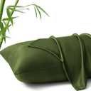 MR&HM King Pillow Cases Set of 2, Cooling Pillow Case for Hot Sleepers 20"x36", Breathable & Moisture Wicking, Soft Envelope Pillowcases, Rayon Derived from Bamboo & Polyester Blend (Olive Green)