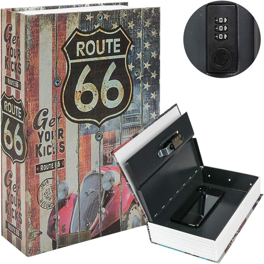 KYODOLED Hidden Metal Lock Box,Diversion Book Safe with Combination Lock,Money Hiding Box,Collection Box,9.5" x 6.2" x 2 .2",USA