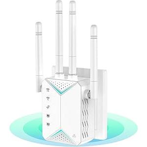 WiFi Extender Signal Booster for Home - 1200Mbps Dual Band, Covers 12880 Sq Ft & 108 Devices, Long Range Internet Booster with Ethernet Port, Easy Setup