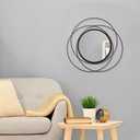 Mirrors Wall Decor Iron Frame Round Art Wall Mirrors Home Decoration Hanging Mirrors for Living Room Bedroom Bathroom Entryway Black 16" (16"L x 16"W, Round-black)