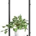 BMOSU Plant Stand with Hooks Indoor Outdoor Corner Tall Plant Stand Heavy-Duty Metal 3-Tier Plant Shelf Holder Rack for Patio Garden Balcony Living Room Bedroom(circular Black)