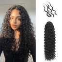 Pre-Separated Feather Crochet Human Hair Natural Black Extensions Deep Wave 18 Inch Invisible Crochet Hair for Black Women