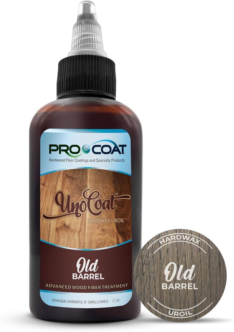 UnoCoat Hardwax Uroil Color Samples - Made in USA - Advanced Wood Grain Treatment for Indoor Applications, Urethane-Modified Hard Wax Oil, for Any Wood Species - 2 oz / 59 ml - Old Barrel