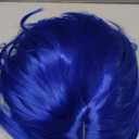 Blue Wigs for Women, Short Blue bob Wigs Sadness Cosplay Wig Anime Synthetic Hair for Halloween Costume Party (1 Glasses+ 1 Hair Cap)