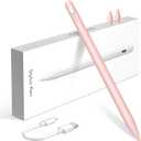 Stylus Pens for iPad 9th Gen 10th 11th Generation, USB C Magnetic Palm Rejection Tilt Sensitivity School Student Draw with Replacement Tips Type C Active Pencil for Apple iPad 11 (A16) 10 Pro Air Pink