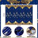 Rtteri 60 x 84 Inches Ramadan Tablecloth Decorations Eid Mubarak Washable Tablecloths Ramadan Cloths Polyester Eid Al Fitr Party Table Covers for Rectangle Table Dining Room Kitchen Decor(Blue)