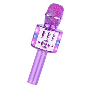 Amazmic Toys for Girls, Kids Karaoke Microphone Toddler Microphone for Kids with Lights, for Girls, Birthday New Year Party Boys Toy Age 3 4 5 6 7 8+(Light Purple)