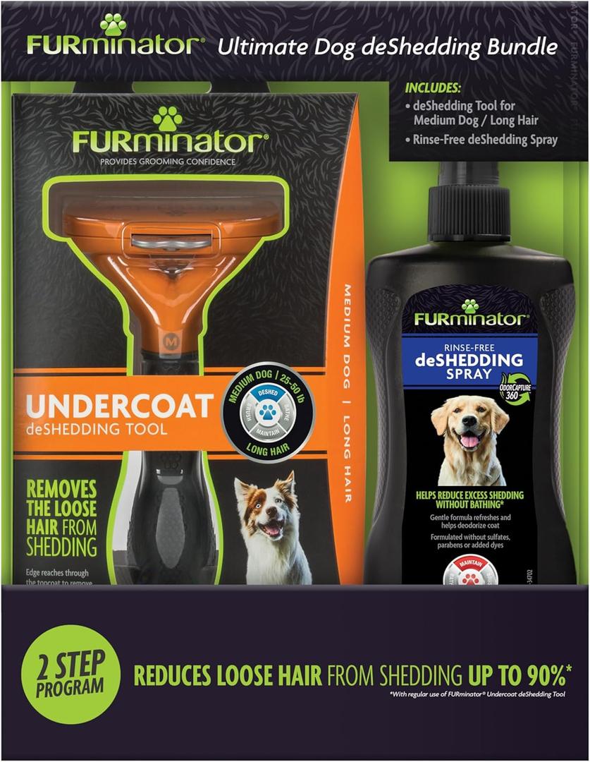 FURminator Ultimate Dog deShedding Bundle (Set of 2)