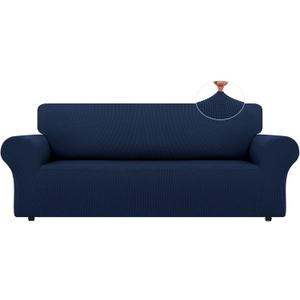 LURKA Stretch Oversized Sofa Slipcovers 1 Piece Couch Covers for 3 Cushion Couch Sofa Furniture Protector Full Sofa Covers with Elastic Bottom for Kids and Pet (X-Large, Navy)