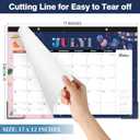 4 x 2026 Desk Calendar - 2026 Calendar from January 2026 to December 2026, 12" x 17", 12 Monthly Desk Calendar with Protector Corner- Holiday Design