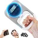 Grip Strength Tester Hand Gripper - Grip Strength Trainer Hand Dynamometer Handheld Meter LED Display Comfortable 265 Lbs / 120 Kgs Finger Strengthener for Sports Home School Gym Use (Gray)