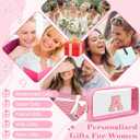 Personalized Initial Letter Clear Makeup Bag,Preppy Small Nylon&PVC Cosmetic Zipper Bag with Chenille Letter,Portable Beach Travel Skincare Toiletry Bag,Trendy Monogram Gift for Teen Girls Women,A