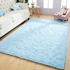 Kelarea Area Rug for Living Room, 5x8 Non-Slip Light Blue Rug Fluffy Soft Shag Rugs, Fuzzy Shaggy Plush Carpet for Bedroom, Nursery Rooms, Home Dorm