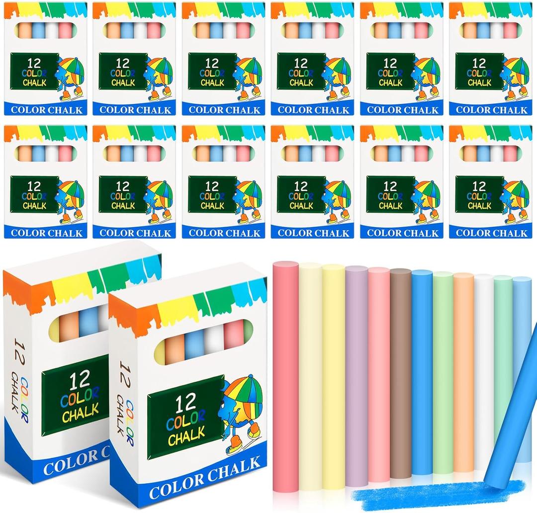 Yeaqee 600 Pcs Colored Chalk Low Dust Chalks Stick for Chalkboard Blackboard Non Toxic Chalk Bulk for Teachers Kids School Supplies Classroom Prizes Gifts Goody Bag Fillers