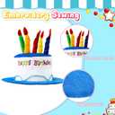 Coume 2 Plush Birthday Hats for Adults, 2 Sweet Cream Glasses, Party Novelty Decorations Happy Birthday Hats