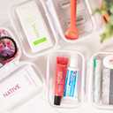 Maple & Lark Bliss Bins - Hard Sided Clear Zipper Case for Storage - Professional-Grade Plastic Clear Zipper Pencil Case, Toiletry Pouch, Travel Organizer, Cosmetic Bag, Toy Storage Bins (2 Pack, XS) (Extra Small)