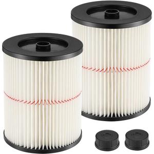 9-17816 Red Stripe Vacuum Cartridge Filter Replacement Compatible with Craftsman Wet/Dry 5/6/8/12/16/32 Gallon and Larger(2 Pack)
