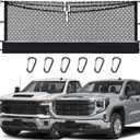 3-Layer Cargo Net for Chevrolet Silverado, GMC Sierra 1500/2500HD/3500HD 2019-2026, Zipper Bag Truck Bed Net for Groceries, Heavy Duty Oxford Cargo Organizer Storage Nets with Carabiners