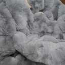 Gray Rabbit Plush Area Rug for Bedroom Living Room Sofa,8'X10' Faux Fur Fluffy Shaggy Rectangular Square Rug for Kids Teen Girls Room,Furry Carpet Rug for Nursery Baby Room Decor for Teenage (Grey)