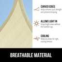 GORILLA GRIP Heavy Duty Sun Shade, UV Protection Fade Tear and Rust Resistant Rectangle Sunshade Canopy, Curved Edges Blocks Sunlight, Breathable Sail, Outdoor Patio, Lawn Garden 10x10 FT Butter Cream