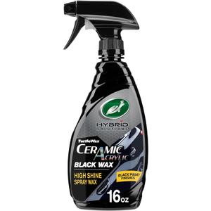 Turtle Wax Hybrid Solutions Ceramic Acrylic Black Car Wax Spray, Restores Apperance of Black Car Paint, Ceramic Coating Protection, Extreme Water Beading, High Gloss Shine, 16 oz (Pack of 1)