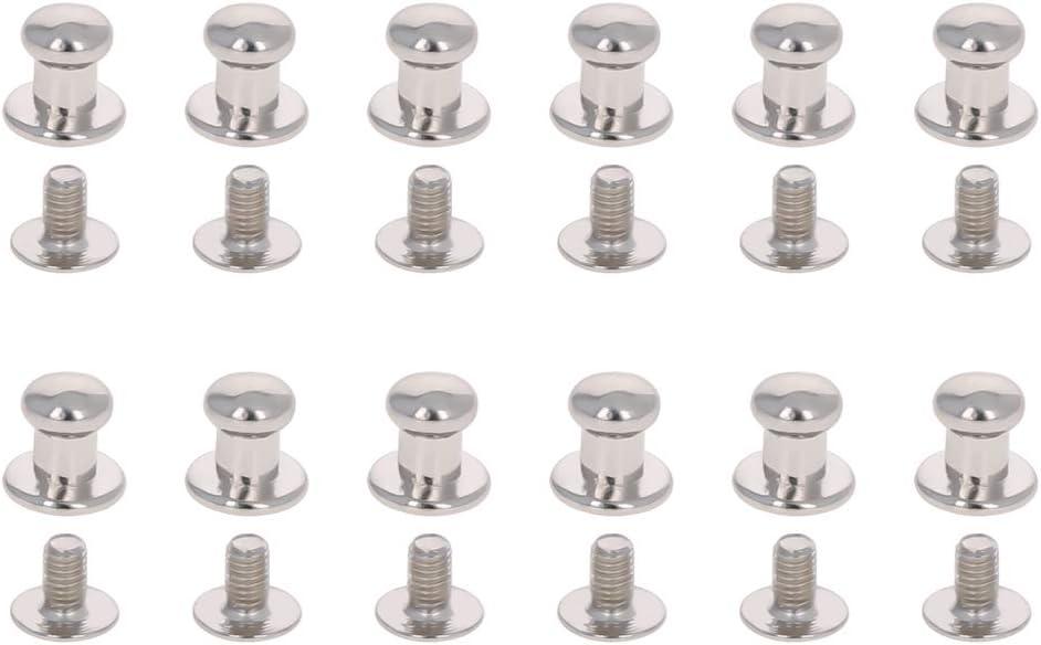 MroMax 0.24"x0.31" (DXH) Modern Style Small Single Hole Pull Handle Zinc Alloy Mini Pull Handle Round Knobs for Tiny Jewelry Box Cute DIY Gift Box Decoration with Screws Silver Tone 12Pcs (6mm)