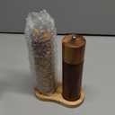 2 Pack Acacia Wood Salt and Pepper Grinder Set with Bases, Refillable Salt and Pepper Mills Adjustable Coarseness, 8 Inches Kitchen Ceramic Core Peppercorn Shaker