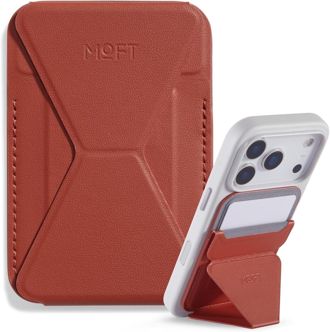 MOFT Magnetic Wallet Stand Compatible with iPhone 17/16/15/14/13/12 Series, Angle Adjustment Magsafe Compatible MOVAS Phone Stand,Clay