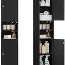 Amazon.com: TEENFON 67" Tall Bathroom Cabinet with Adjustable Shelves and Doors, Narrow Bathroom Storage Cabinet for Small Space, Living Room, Entryway, Kitchen, Black : Home & Kitchen