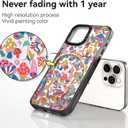 Compatible for iPhone 13 Pro Max Case Cute Aesthetic - Durable Shockproof 6.6 ft Drop Impact Phone Case Cover with Funny Fashion Mushroom Jungle 6.7" Black